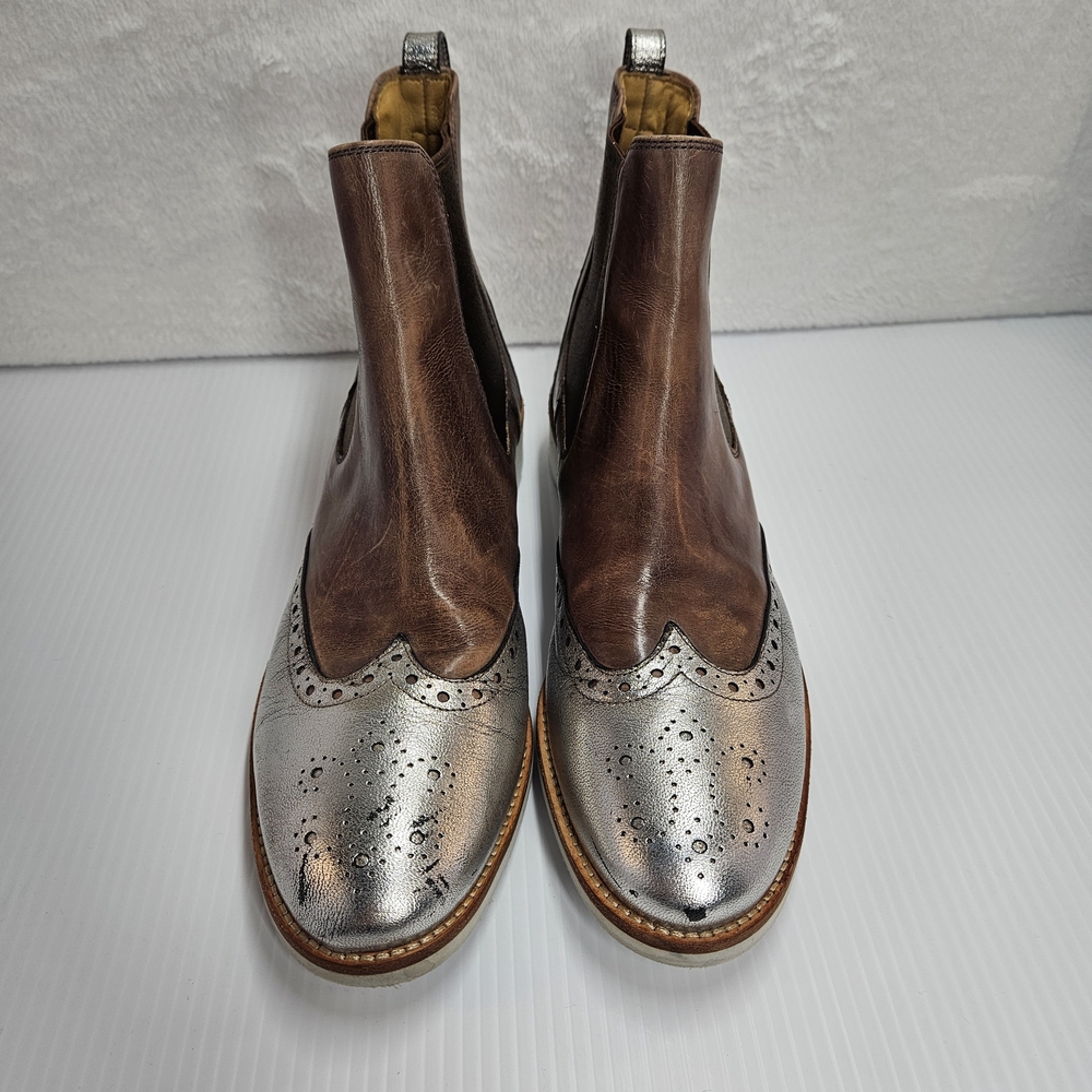Melvin & Hamilton Amelie Brown Silver Chelsea Boots EU 40 US 9 - Picture 2 of 11
